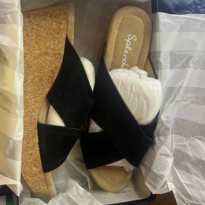 Splendid Platform Sandals. Color is Black and tan. Size 11.